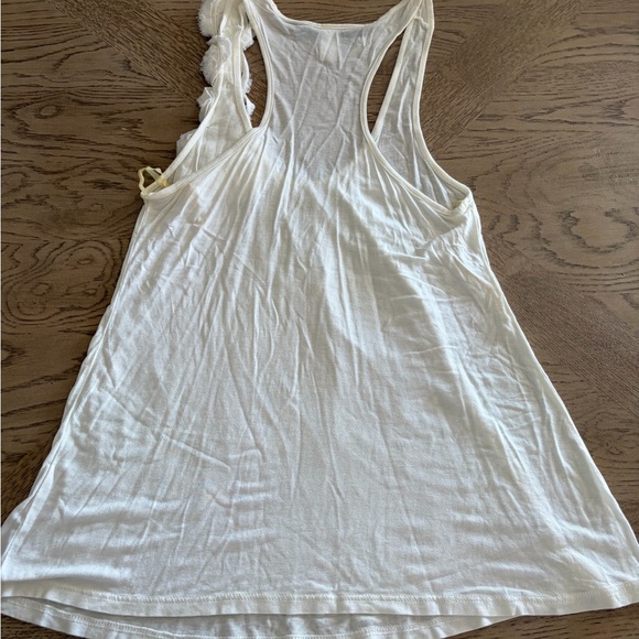 Blue Rain Ivory Tank Top with Floral Accents - Picture 5 of 5
